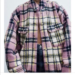 ⭐️Zara plaid wool blend shaket shirt sz M⭐️